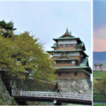 高島城と諏訪湖の様子