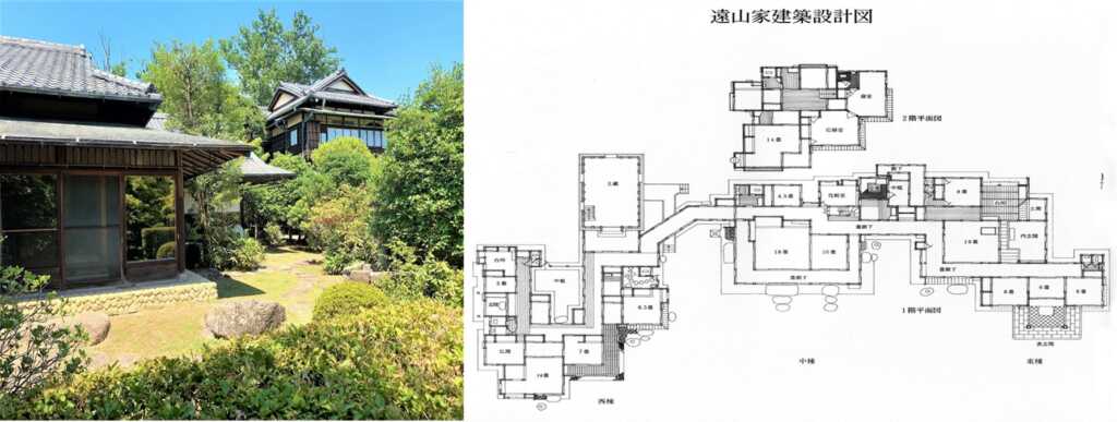 遠山記念館の外観と平面図(ホームページより)