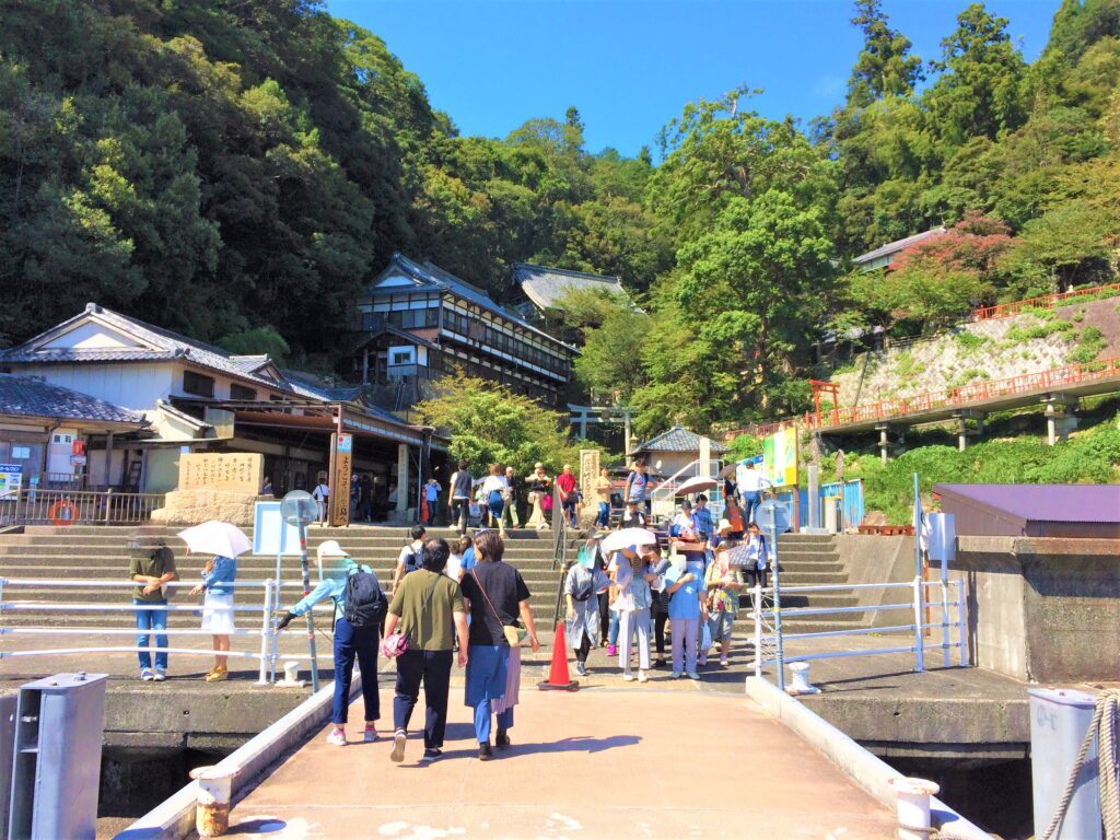 竹生島の斜面