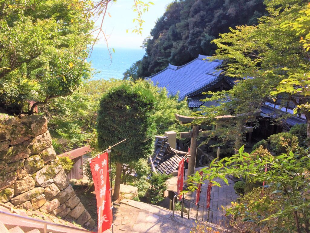 竹生島の斜面