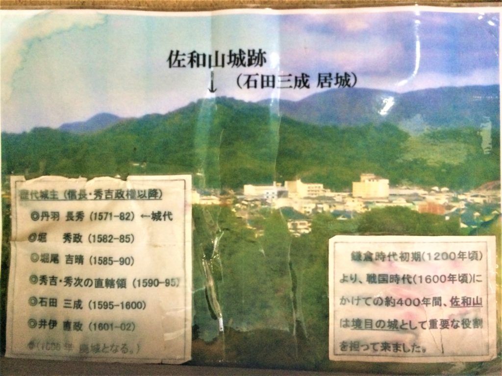 彦根城 天秤櫓から佐和山城方面の説明