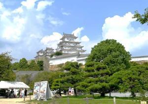 千姫ぼたん園付近からの姫路城・連立式の天守群