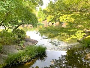 好古園 御屋敷の庭渡り廊下からの景色
