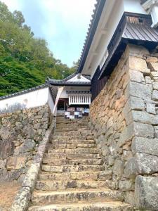 備中松山城 南御門への階段
