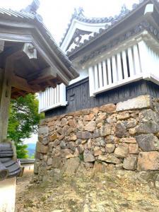 備中松山城 天守の周囲とまじかに見る天守(自然石と人工の石垣のコラボも)