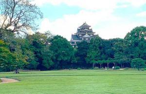岡山城 岡山後楽園から