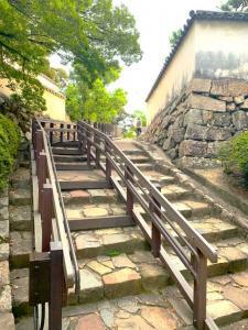 岡山城 廊下門からの階段
