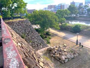 岡山城 天守西側の曲輪からの景色(西側)