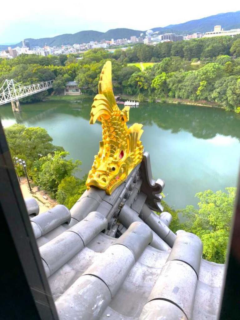 岡山城天守からの景色(北(岡山後楽園)側)