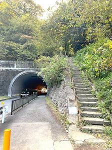 化粧坂切通(源氏山)~大仏切通し(高徳院・鎌倉大仏)間のハイキングコース(分岐付近:下りきると舗装された道に出ます)