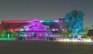 ライトアップされた川越城本丸御殿@2025年2月