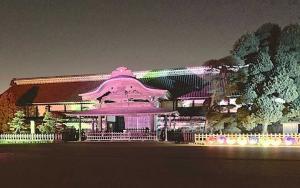 ライトアップされた川越城本丸御殿@2025年2月