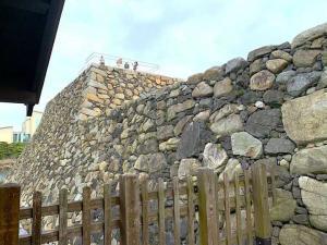 高松城 鞘橋、本丸側からの天守台