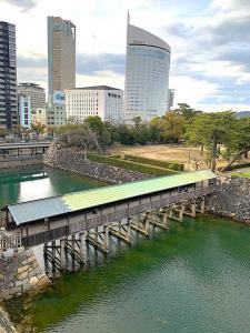 高松城　天守台からの景色(鞘橋)