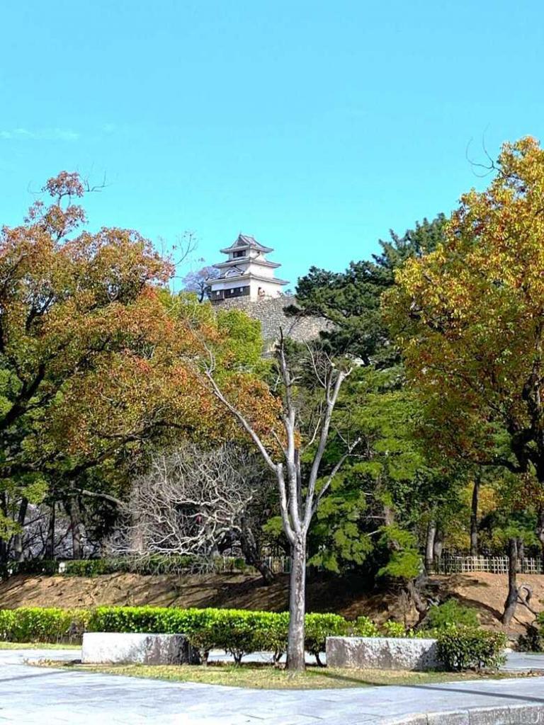 丸亀城 裁判所前交差点付近からの天守