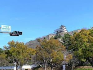 丸亀城 裁判所前交差点付近からの天守