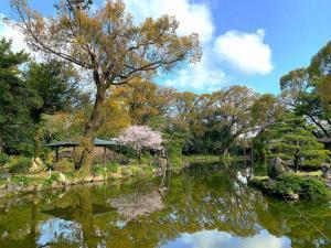 天赦園　東屋付近から春雨亭(書屋)方面へ