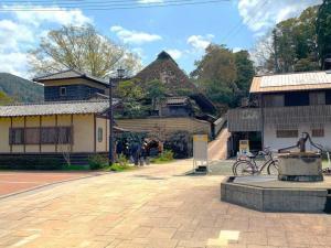 大洲城下町　渡辺勘兵衛邸跡付近からの臥龍山荘