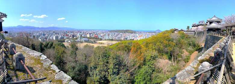 松山城:「本丸」から西側の景色