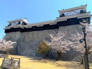 松山城 乾櫓・乾門付近から本丸本壇石垣西側側面