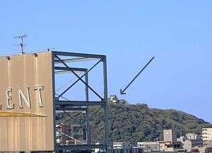 道後温泉・八千代：お部屋(601)の様子(ちょっとだけ、松山城見えました！)