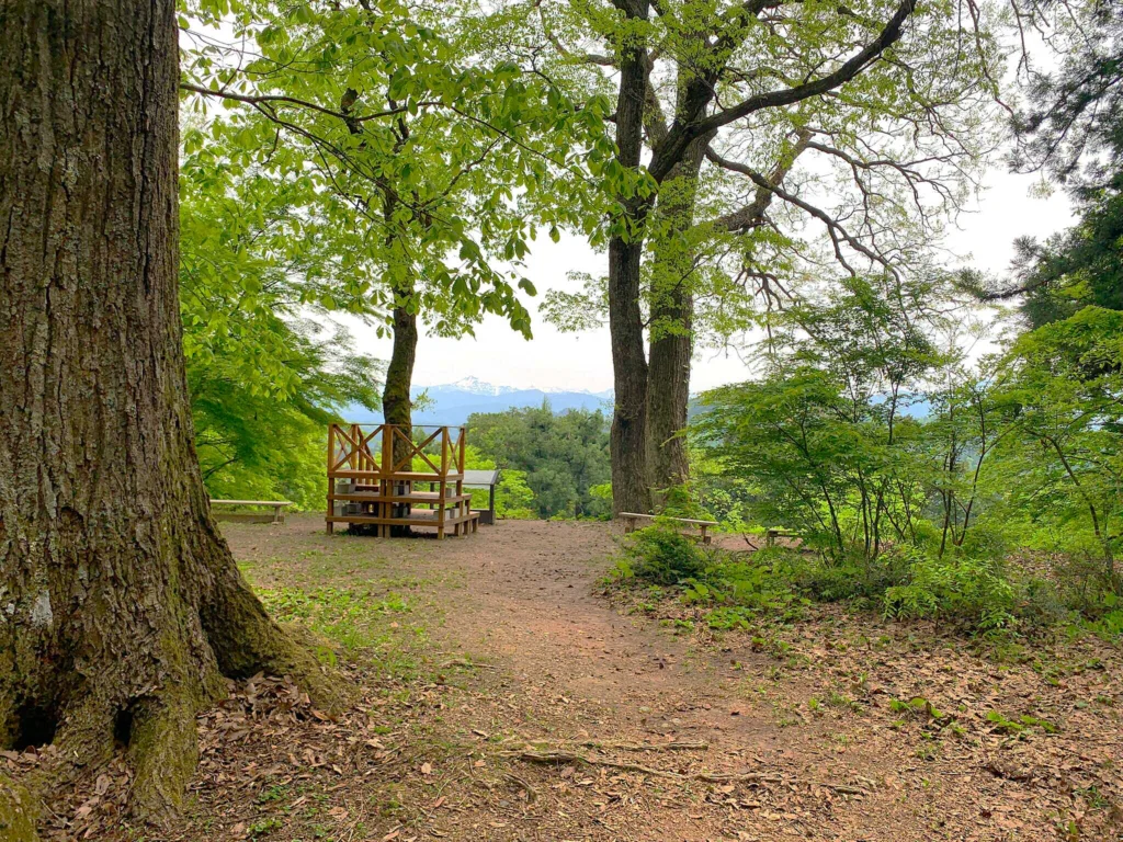 高山城 本丸下段捨三間櫓付近から捨間櫓方面