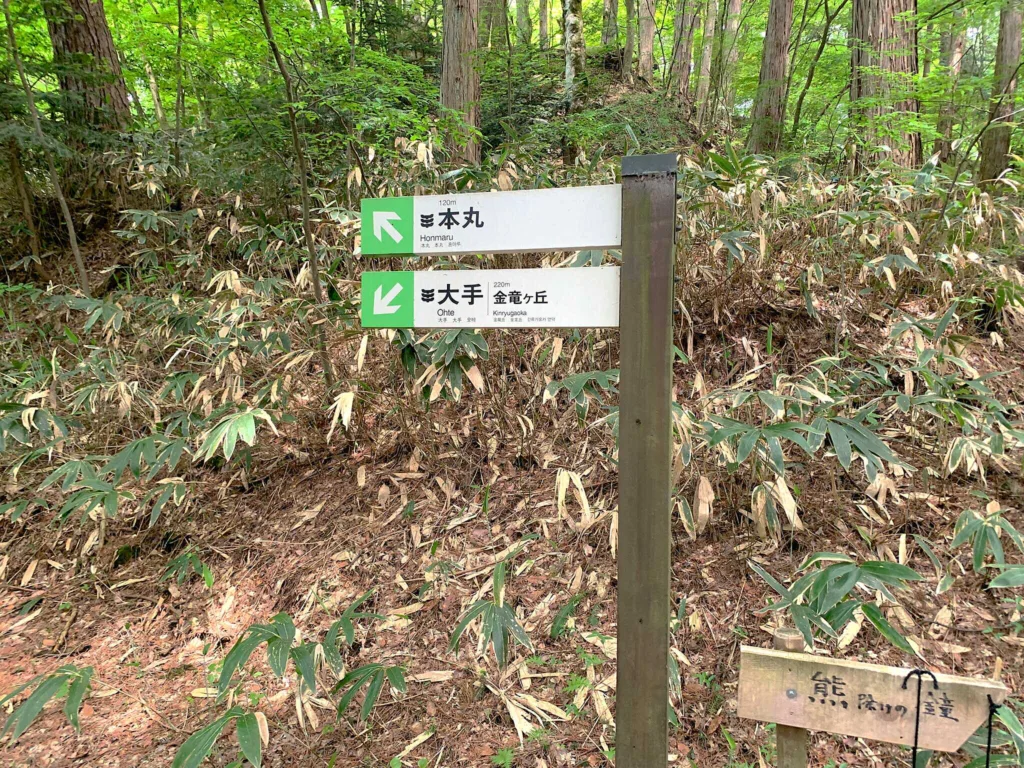 高山城 もみの木平・南之出丸から大手道へ