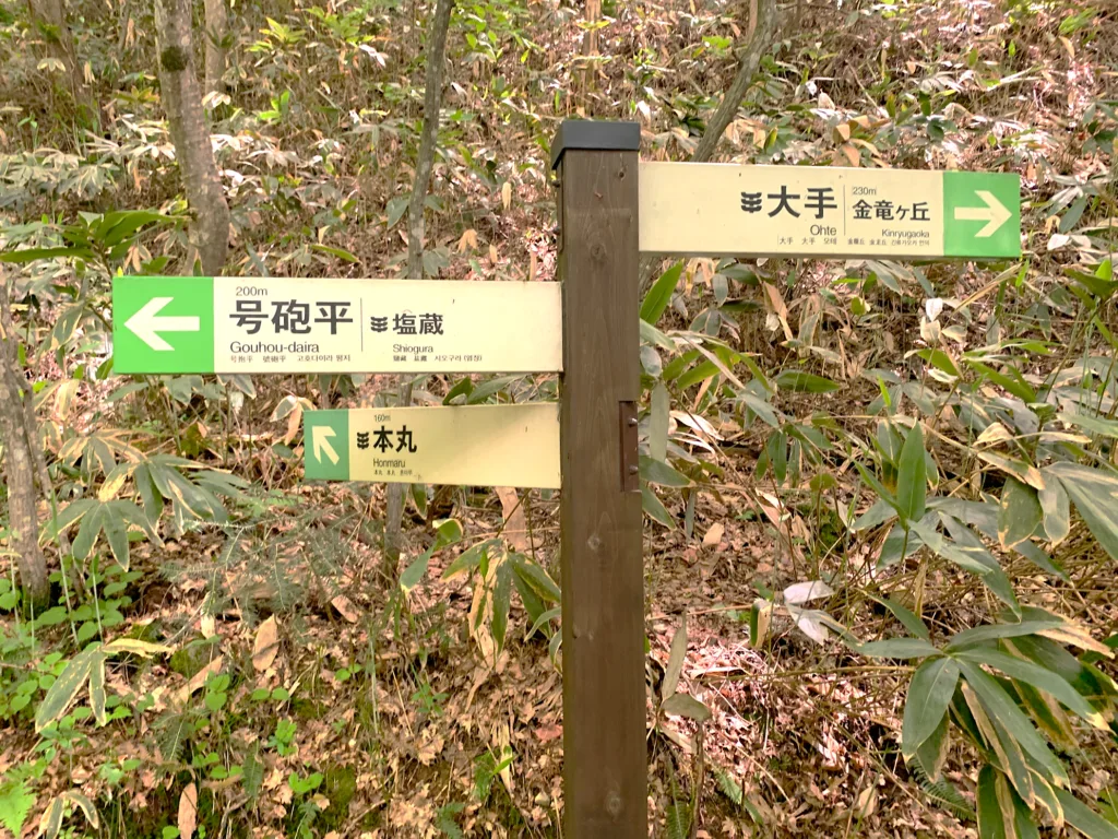 高山城 もみの木平・南之出丸から大手門方面へ