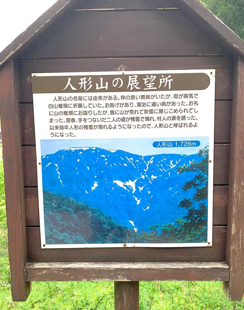 五箇山 相倉集落 展望所にあった説明看板