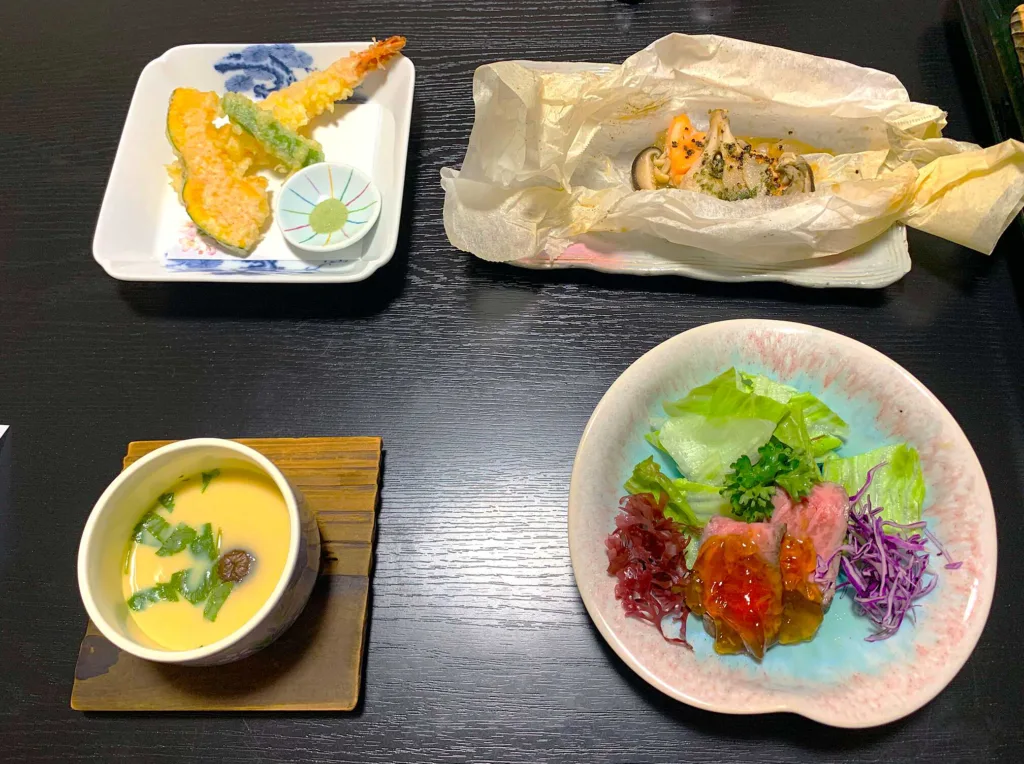 高山 二人静白雲(夕食初日)