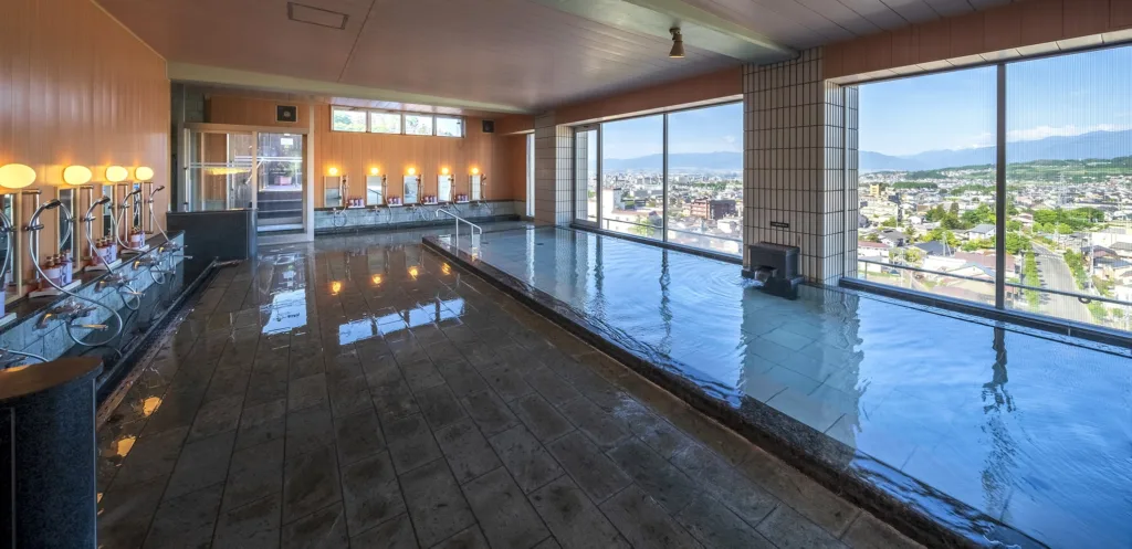 松本 浅間温泉 大浴場onsen hotel OMOTO のHPより