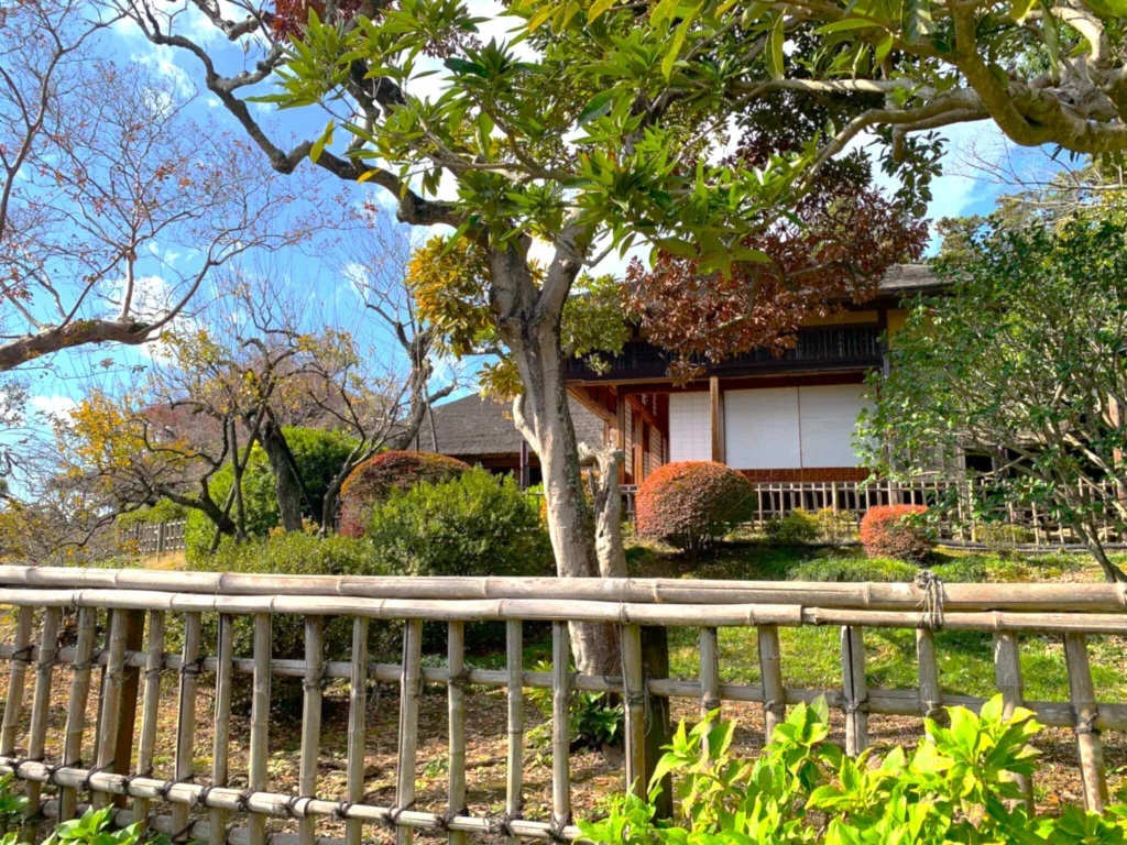 水戸偕楽園 見晴広場付近からの好文亭