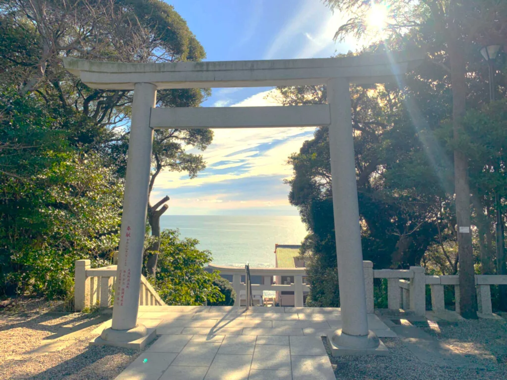 大洗磯前神社 随身門前の鳥居(三の鳥居?)