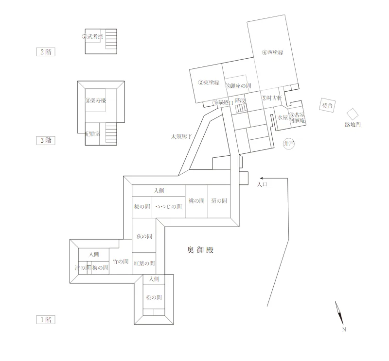 水戸偕楽園 好文亭内部(偕楽園のHP (https://ibaraki-kairakuen.jp/)より)
