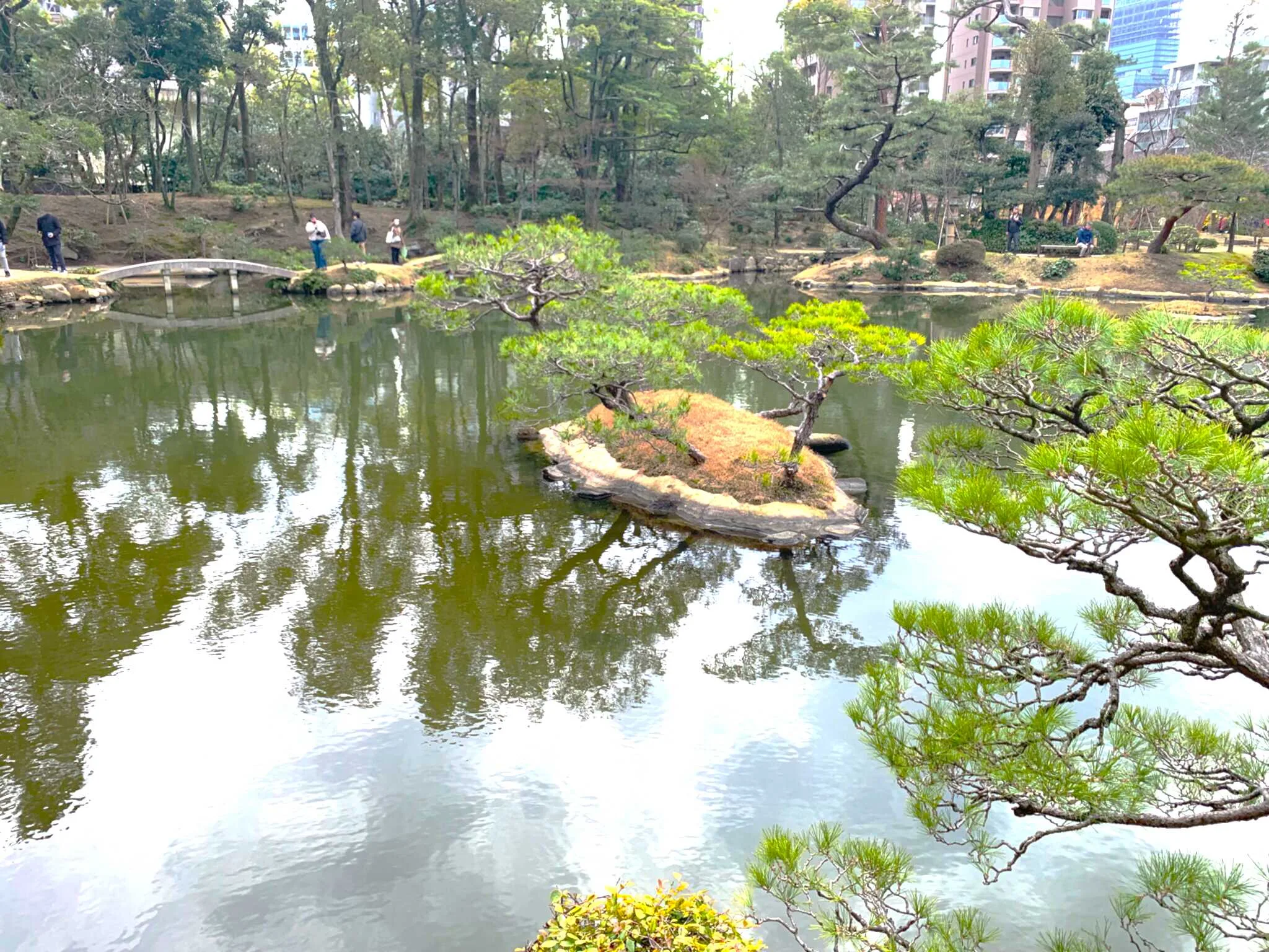 広島 縮景園 悠々亭付近からの景色