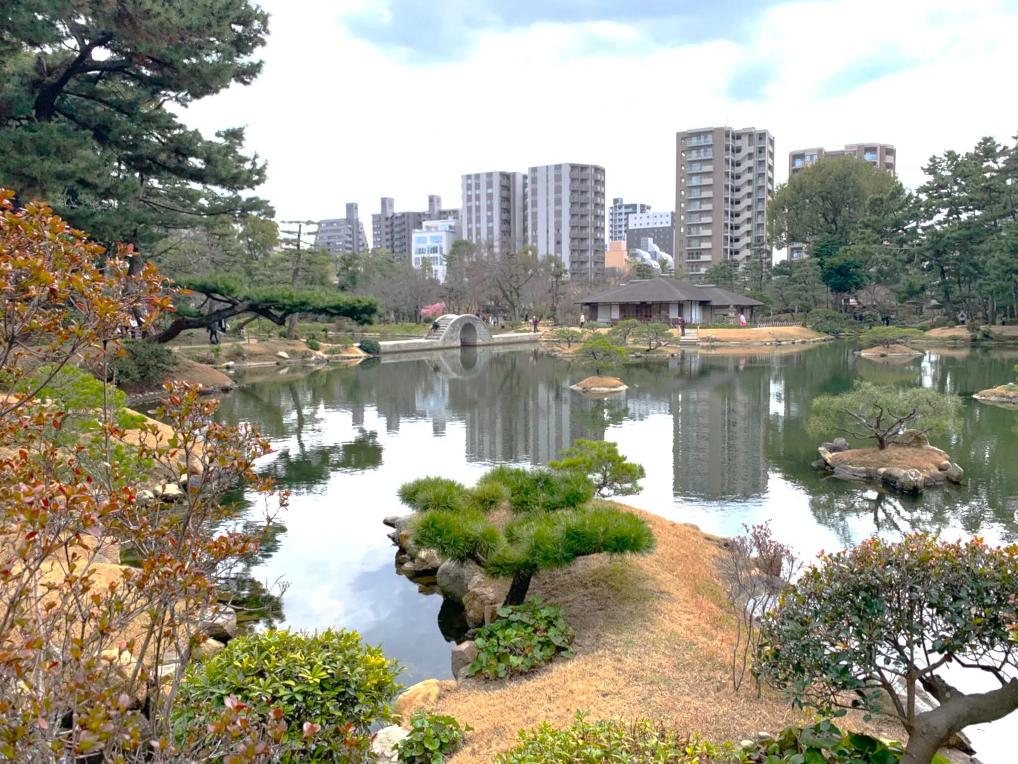 広島 縮景園・白龍泉付近より