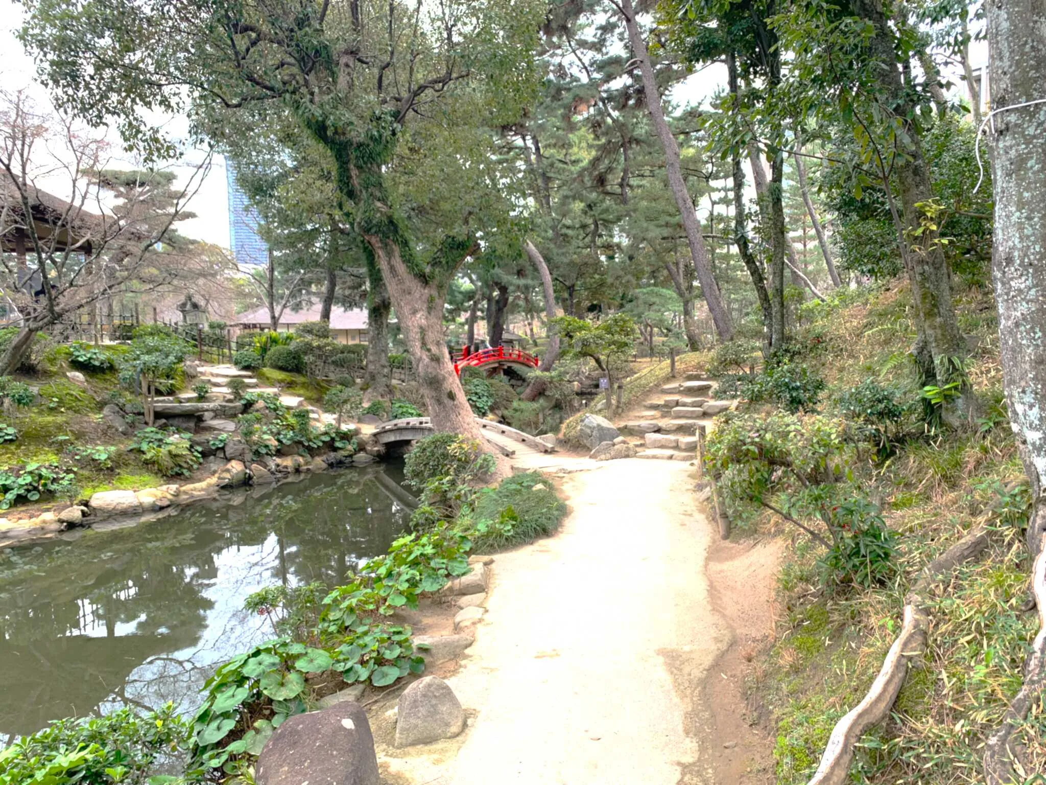 広島 縮景園・濯纓池西からの景色