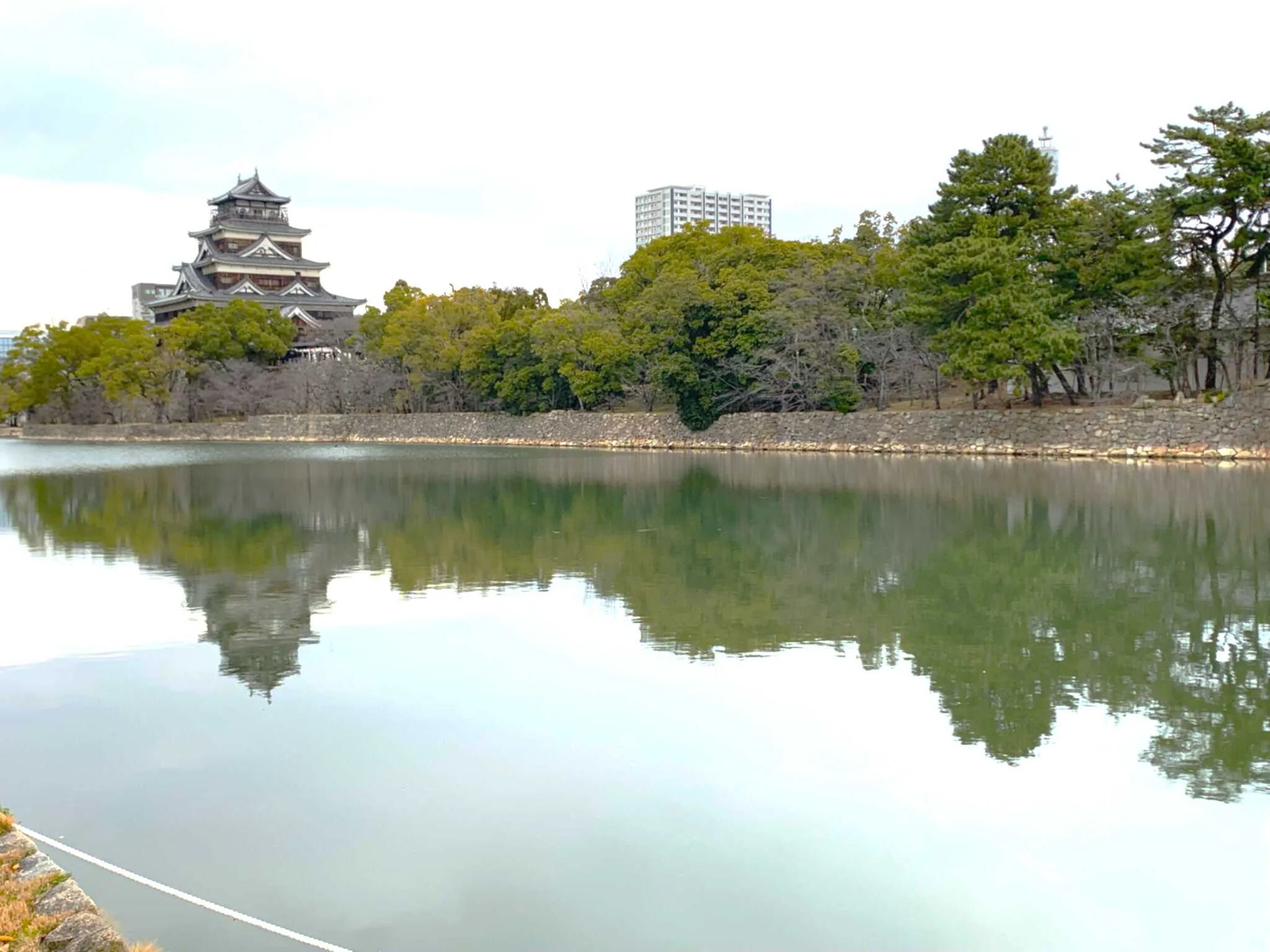 広島城 本丸堀越西から