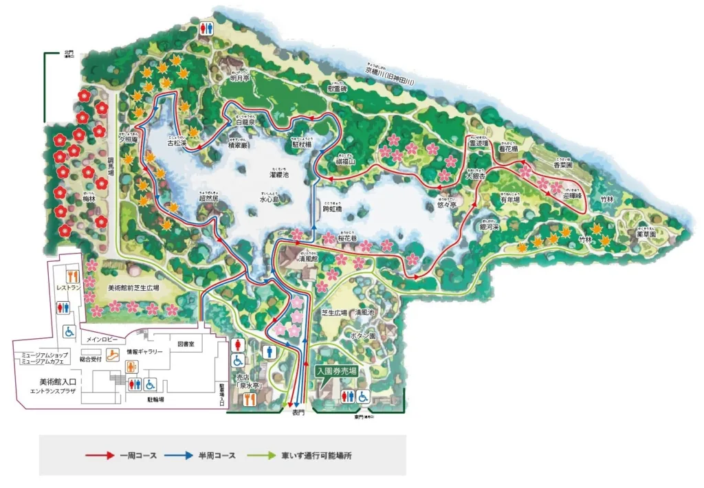 広島・縮景園Map(こちらのHPより)