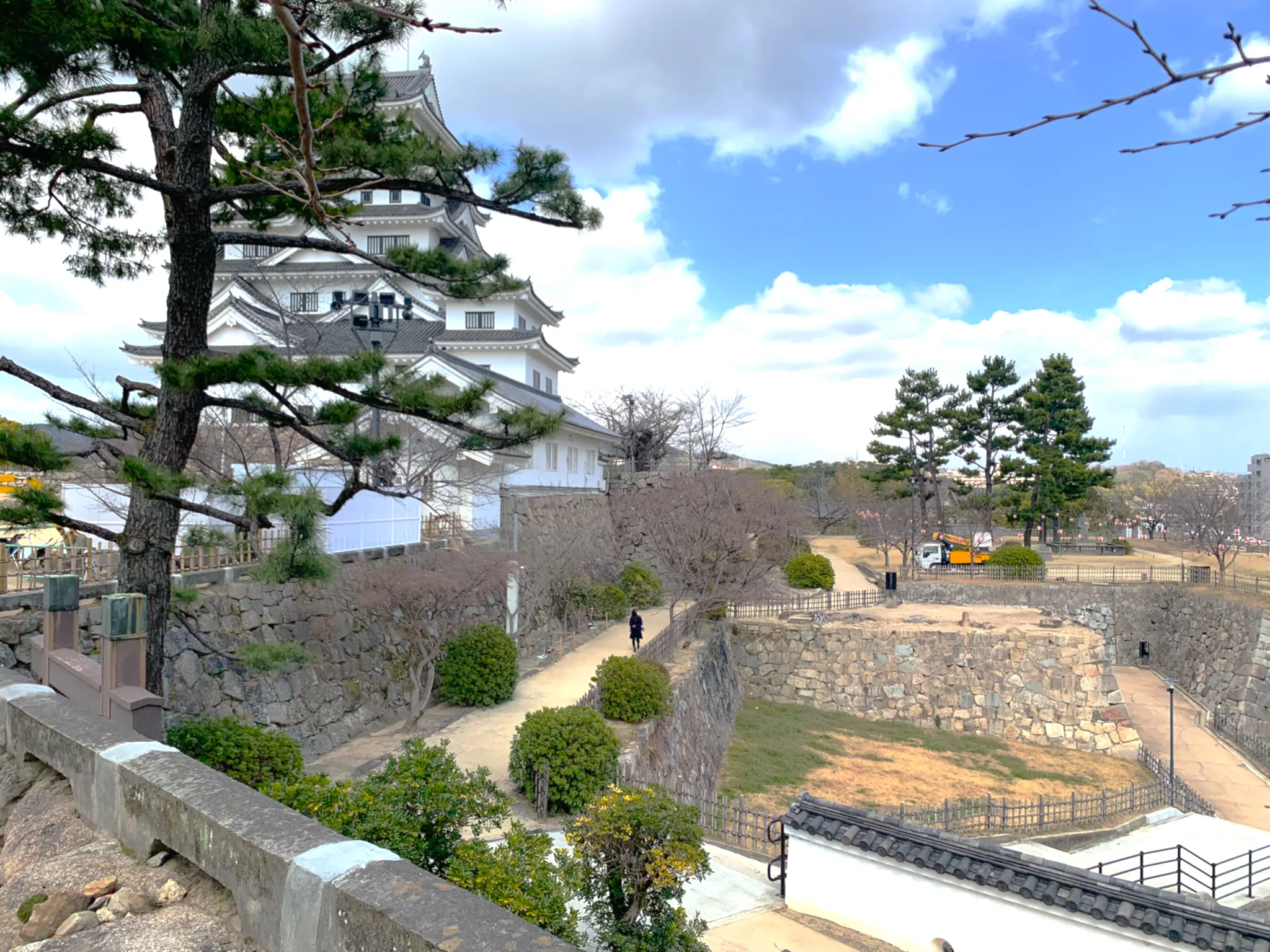 福山城 亭櫓跡付近からの二の丸・三ノ丸(本丸北東側)
