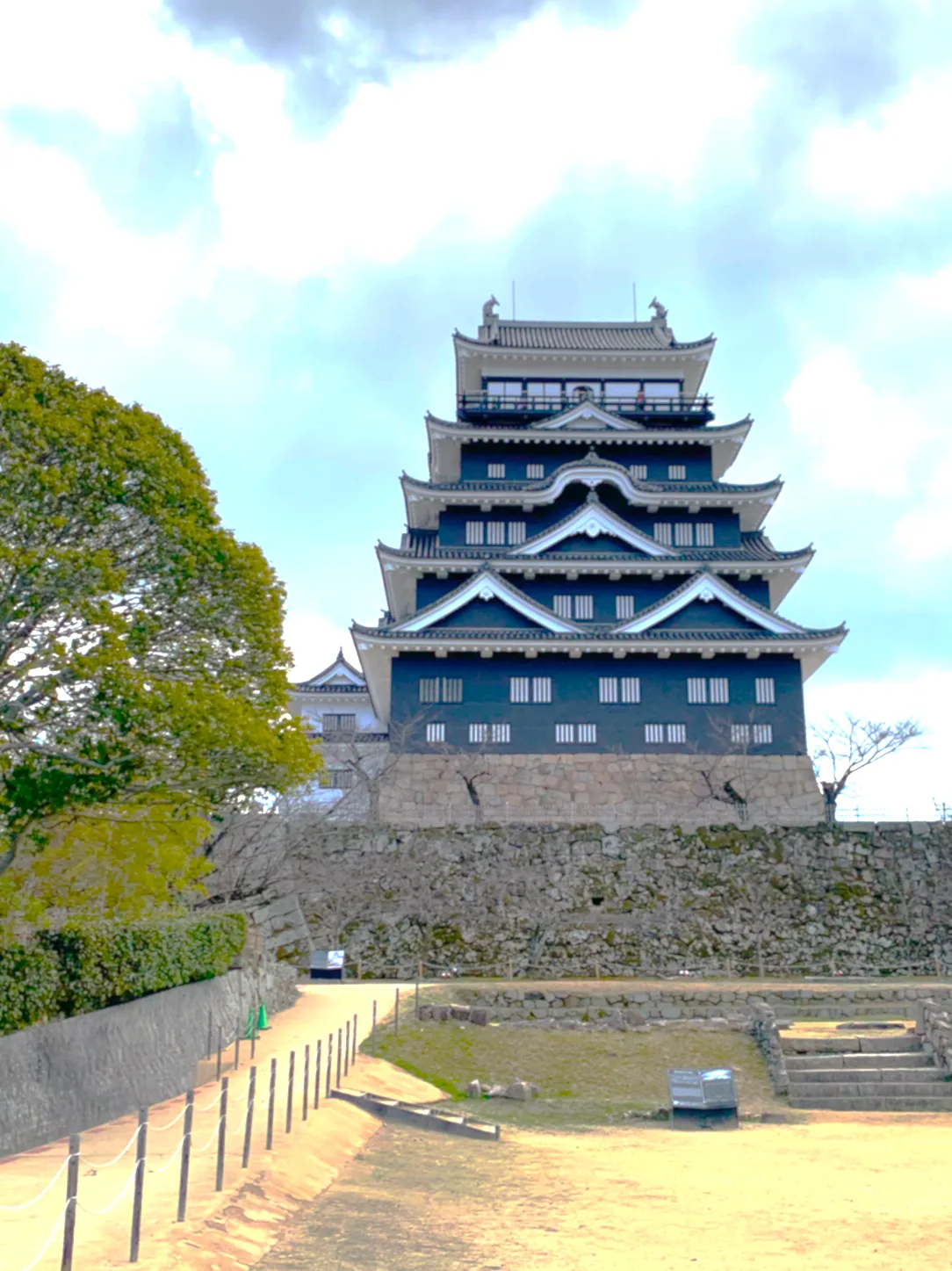 福山城天守(黒い鉄板張りの北側面)
