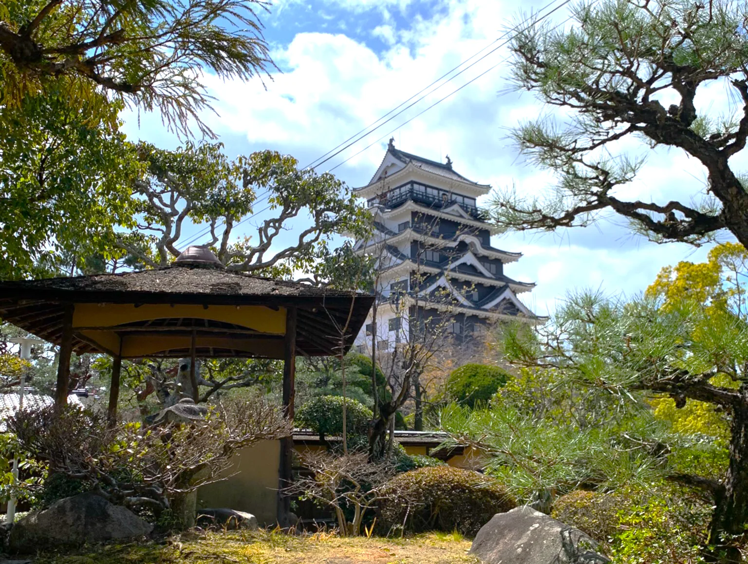 福山城 福寿会館内部からの天守
